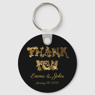 Vielen Dank an Elegant Dank an Black and Gold Typo Schlüsselanhänger