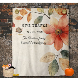 Vielen Dank an Floral Friendsgiving Picture Backgr Wandteppich