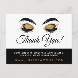 Vielen Dank an Glamour Gold Eye Lashes Makeup Coup Postkarte