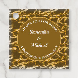 Vielen Dank an Gold Silver Crinkled Metal Wedding Geschenkanhänger