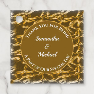 Vielen Dank an Gold Silver Crinkled Metal Wedding Geschenkanhänger