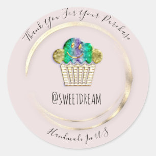 Vielen Dank an Gray Gold Sweet Muffin Food Shop Pi Runder Aufkleber