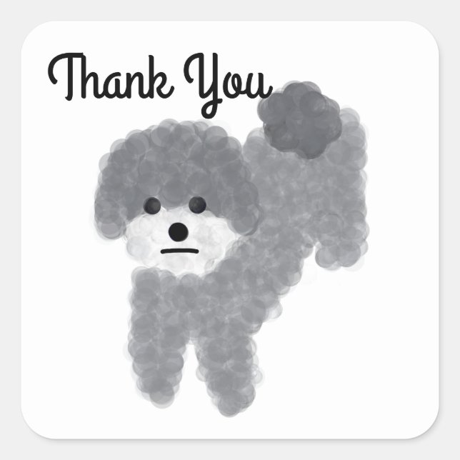 Vielen Dank an Gray Poodle #2 Stickers (Vorderseite)