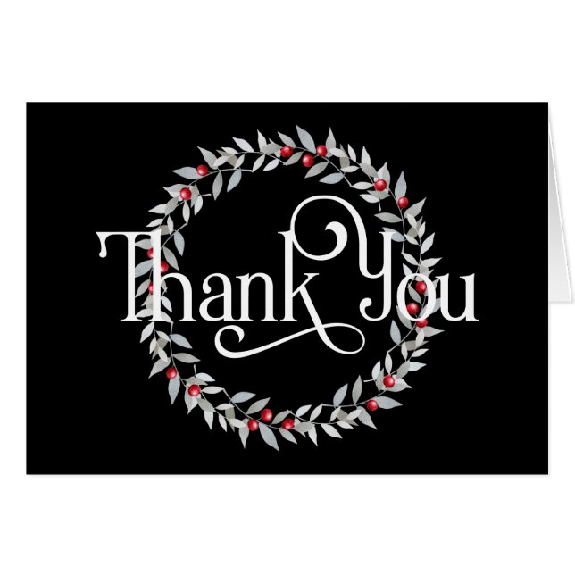 Vielen Dank an Gray Wreath mit Red Berries (Vorderseite (Horizontal))