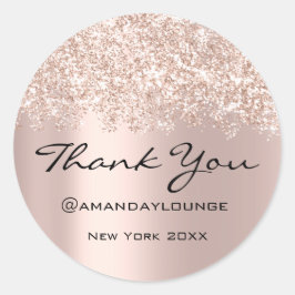 Vielen Dank an kleine Unternehmen Confetti Rose In Runder Aufkleber