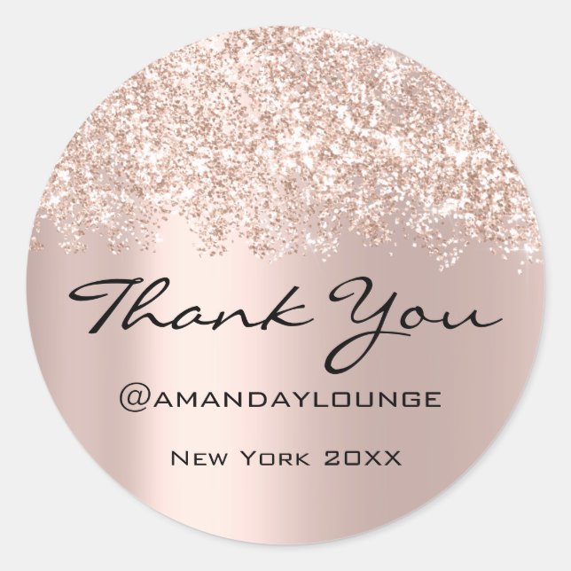 Vielen Dank an kleine Unternehmen Confetti Rose In Runder Aufkleber (Vorderseite)