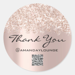 Vielen Dank an kleine Unternehmen Confetti Rose UR Runder Aufkleber