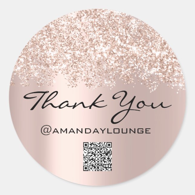 Vielen Dank an kleine Unternehmen Confetti Rose UR Runder Aufkleber (Vorderseite)