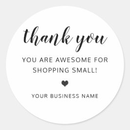 vielen Dank an kleine Unternehmen niedliches Herz Runder Aufkleber