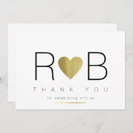 Vielen Dank an Liebe & Paar Initialen, klar und el Einladung