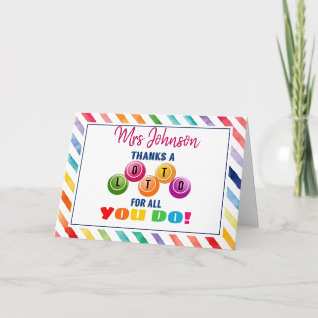 Vielen Dank an Lotto für alle, die Sie freiwillig  Karte (Vorderseite)