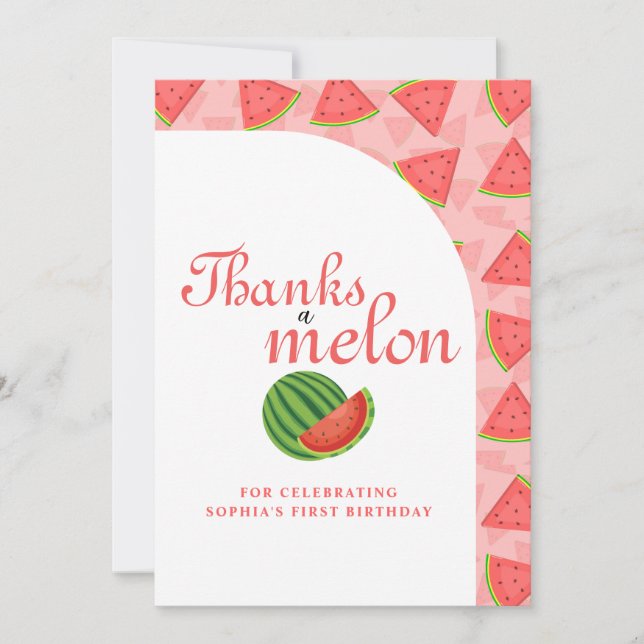 Vielen Dank an Melon Watermelon Flat Danke-Card Dankeskarte (Vorderseite)