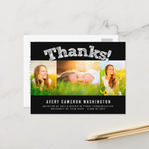 Vielen Dank an Multi 3 Foto Abschluss Vielen Dank Postkarte