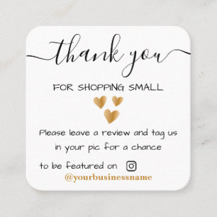 vielen Dank an Small Business Handmade Instagramm Telefonnummerkarte