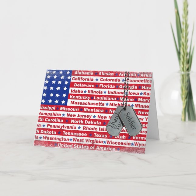 Vielen Dank an Soldier Dankeskarte (Vorderseite)