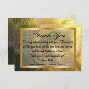 Vielen Dank an unseren Kollegen & Hellgelber Marmo Mitteilungskarte