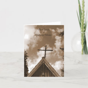 Vielen Dank an Volunteers Note Card, Old Church Dankeskarte