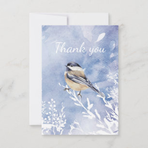 Vielen Dank an Watercolor Chickadee Winter Bird Dankeskarte