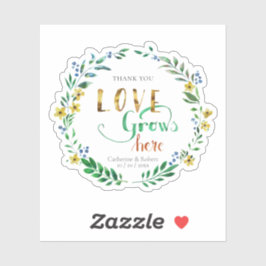 Vielen Dank an Watercolor Floral Wreath Aufkleber