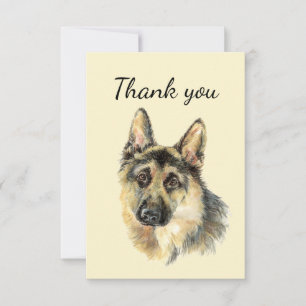 Vielen Dank an Watercolor German Shepherd Dog Pet Dankeskarte