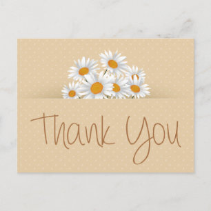 Vielen Dank an White Daisy Floral Dot Pink Notecar Postkarte