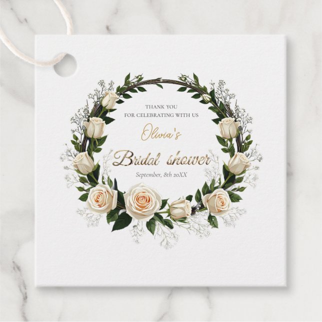 Vielen Dank an White Roses & Baby's Atemfavors Geschenkanhänger (Vorderseite)