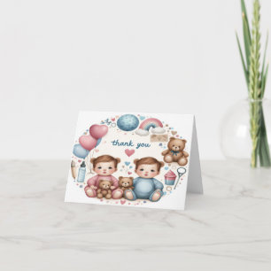 Vielen Dank Anmerkungen zu Twin Girls oder New Bab Dankeskarte