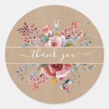 Vielen Dank Aquarell rustikale Blume Kraftaufklebe