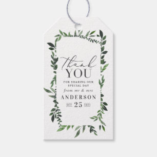 Vielen Dank, Aquarellblütenhochzeit Geschenkanhänger
