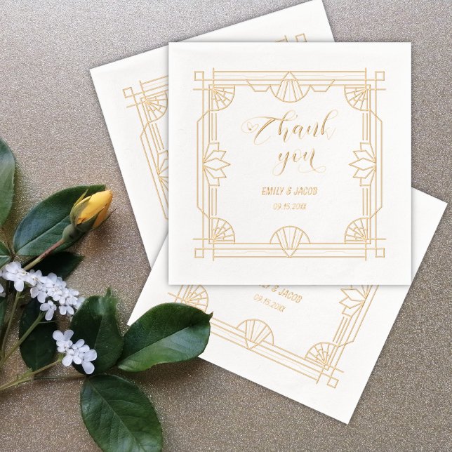 Vielen Dank Art Deco Servietten Mit Folie (Von Creator hochgeladen)