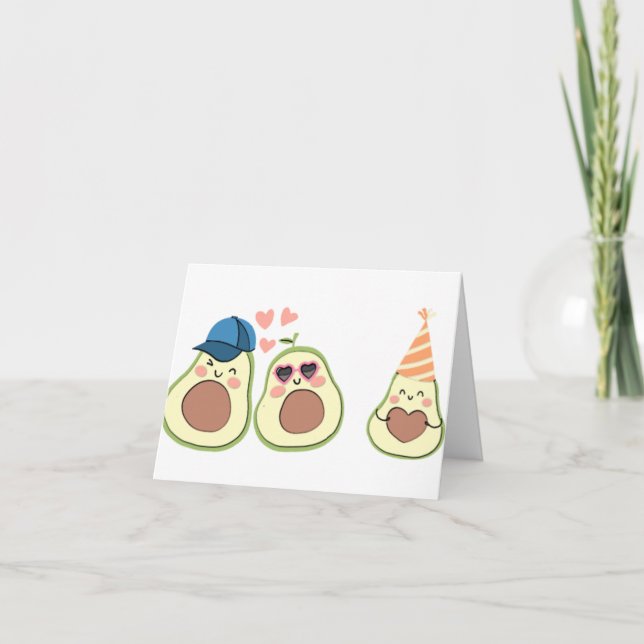 Vielen Dank, Avocado Baby Dusche, Party Avocado Dankeskarte (Vorderseite)