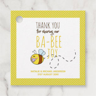 Vielen Dank BA-BEE Baby Shower Yellow Punkt Geschenkanhänger