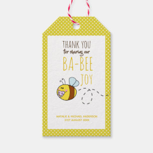Vielen Dank BA-BEE Baby Shower Yellow Punkt Geschenkanhänger