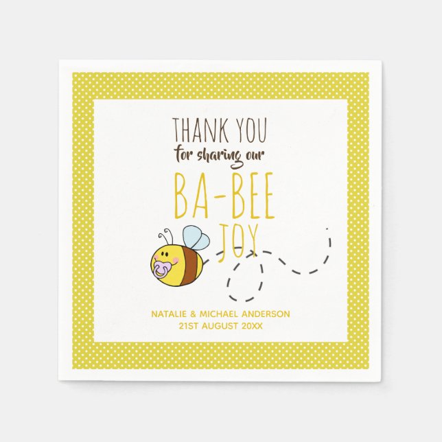 Vielen Dank BA-BEE Baby Shower Yellow Punkt Serviette (Vorderseite)