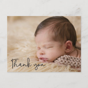Vielen Dank, Baby Birth Announcement Script-Text Postkarte