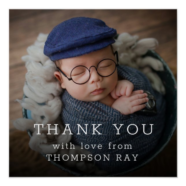 Vielen Dank Baby Geschenk Modern Newborn Baby Poster (Vorderseite)