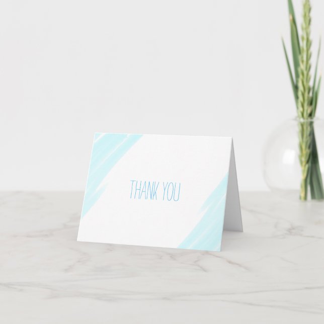 Vielen Dank, Baby Showcard Blue Watercolor Dankeskarte (Vorderseite)