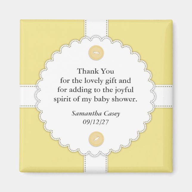 Vielen Dank, Baby Shower Dantel Magnet (Vorne)
