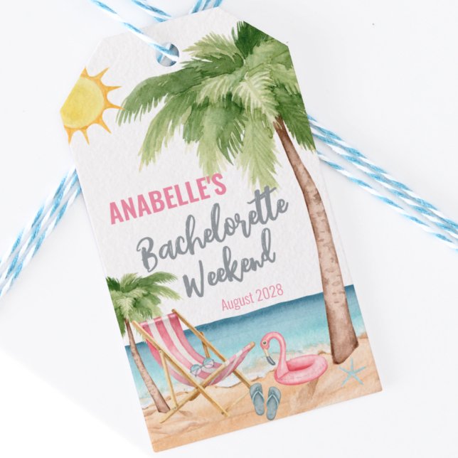 Vielen Dank Bachelorette Tropical Beach Gefallen Geschenkanhänger (Beach Bachelorette Favor Gift Tags)