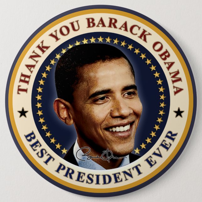 Vielen Dank Barack Obama - Bester Präsident je Button (Vorderseite)