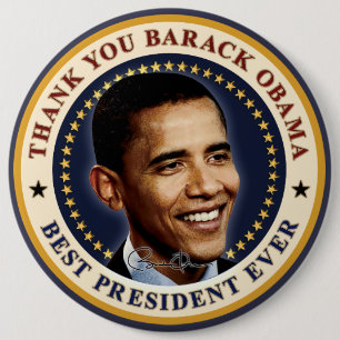 Vielen Dank Barack Obama - Bester Präsident je Button