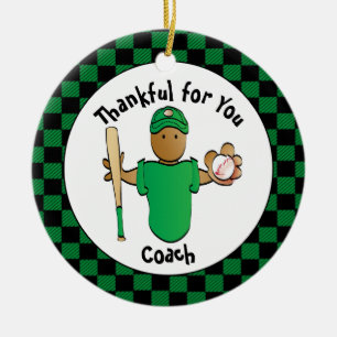 Vielen Dank Baseball Coach Budget Holiday Geschenk Keramik Ornament
