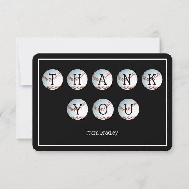 Vielen Dank Baseball Custom Personalisiert Dankeskarte (Vorderseite)
