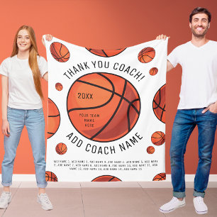Vielen Dank Basketball Coach Team Player Namen hin Fleecedecke