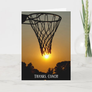 Vielen Dank Basketballtrainer Sonnenuntergangball Dankeskarte