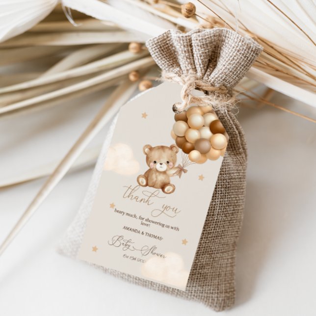 Vielen Dank Beary Much Baby Dusche Geschenkanhänger (Von Creator hochgeladen)