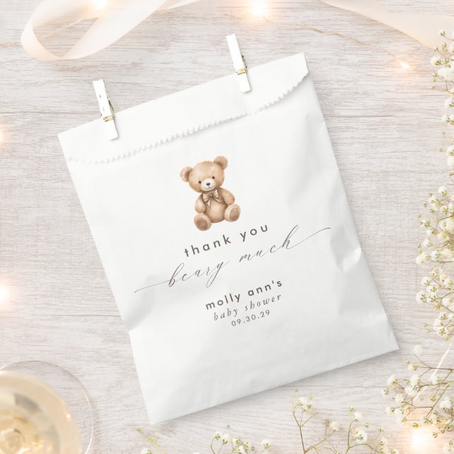 Vielen Dank Beary Much Neutral Baby Dusche Geschenktütchen (Ausgeschnitten)