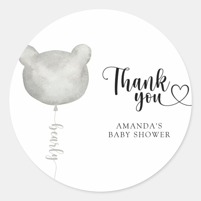 Vielen Dank beary Runder Aufkleber (Vorderseite)