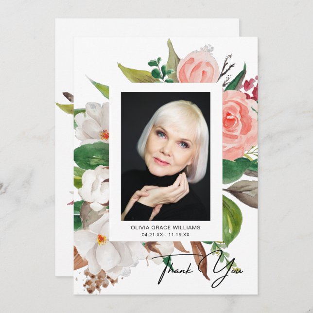 Vielen Dank Beerdigung Foto Beileid Bereavement (Vorne/Hinten)