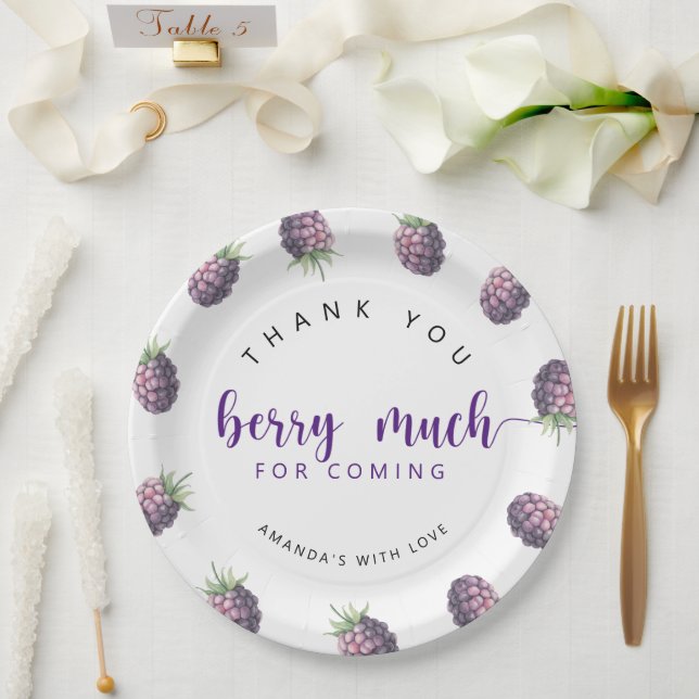Vielen Dank, Beere Pappteller (Hochzeit)